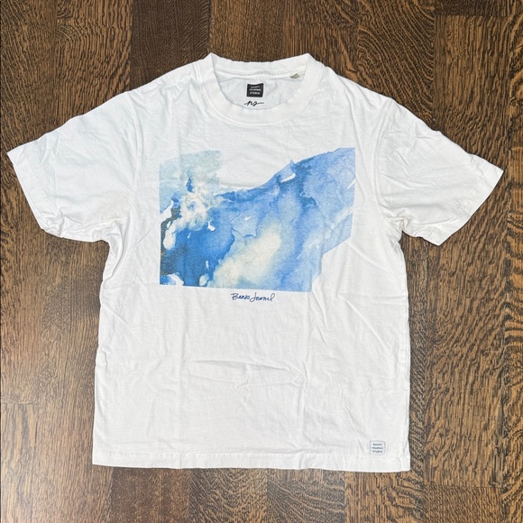 Banks Journal Studio White and Blue Abstract Tee - Picture 1 of 5